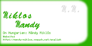 miklos mandy business card