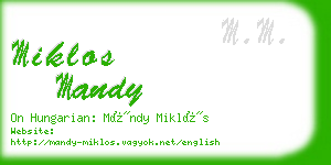 miklos mandy business card